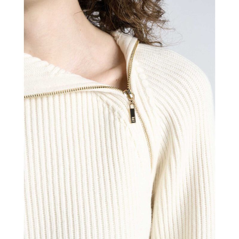 Cue Merino Bias Zip Neck Knit image number 2